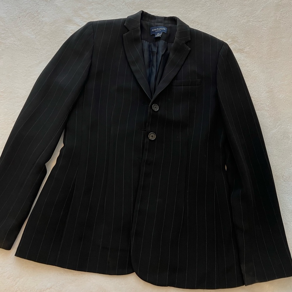 Ann Taylor pinstripe suit jacket